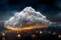 Futuristic Digital Cloud with Glowing Network Connections for Technology and Innovation Design Generative AI Royalty Free Stock Photo