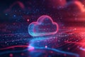 Futuristic Digital Cloud Technology: Abstract Network and Data Visualization Royalty Free Stock Photo