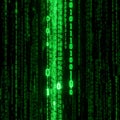 Futuristic Digital Code Stream Flowing Vertically in Dark Environment Royalty Free Stock Photo