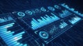 Futuristic Digital Data Analytics Dashboard Royalty Free Stock Photo