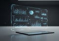Futuristic Digital Dashboard with Data Charts on Tablet Royalty Free Stock Photo