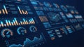 Futuristic Digital Dashboard with Business Data Analytics Royalty Free Stock Photo