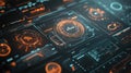 Futuristic digital dashboard displaying data analytics interface Royalty Free Stock Photo