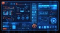 Futuristic digital dashboard displaying data analytics and user interface Royalty Free Stock Photo