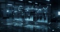 Futuristic digital dashboard displaying various analytics and data visualizations, Royalty Free Stock Photo