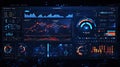 Futuristic Digital Dashboard with Global Data and Analytics Royalty Free Stock Photo