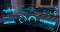 Futuristic Digital Dashboard with Holographic Data Displays Royalty Free Stock Photo
