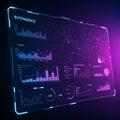 Futuristic digital dashboard interface displaying various data visualizations, including Royalty Free Stock Photo