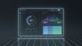 Futuristic Digital Dashboard Interface with Glowing Data Visualization Royalty Free Stock Photo