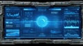 Futuristic Digital Dashboard Interface with Graphs, Data Analysis, and High-Tech User Interface Elements Royalty Free Stock Photo