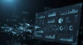Futuristic Digital Dashboard with Data Analytics and Network Connections Royalty Free Stock Photo