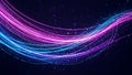 Futuristic Digital Data Flow Glowing Neon Light Stream Cyber Network Lines Particles Background Royalty Free Stock Photo