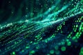 Futuristic digital data flow with green binary code Royalty Free Stock Photo