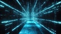 Futuristic digital data flowing through cyberspace tunnel Royalty Free Stock Photo