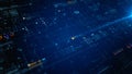 Futuristic digital data interface with abstract blue dashboard, ideal for big data, tech analysis, cybersecurity, and innovation Royalty Free Stock Photo