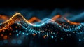 Futuristic Digital Data Landscape With Glowing Network Waveforms Royalty Free Stock Photo