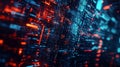 Abstract Digital Data Stream Red Blue Technology Background Futuristic Code Matrix Glow Flow Cyber Lines Space Royalty Free Stock Photo