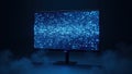Futuristic Digital Data Stream on Screen with Binary Code Abstract Royalty Free Stock Photo