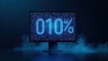 Futuristic Digital Data Stream on Screen with Binary Code Abstract Royalty Free Stock Photo