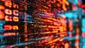 Futuristic digital data visualization with glowing code Royalty Free Stock Photo