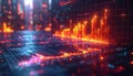 Futuristic Digital Data Visualization with Glowing Lights Royalty Free Stock Photo