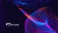 Futuristic Digital Data Visualization With Glowing Particle Wave And Technology Concept For AI, Network, And Innovation Royalty Free Stock Photo