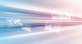 Abstract digital data visualization with global map and charts in fast light Royalty Free Stock Photo