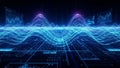 Futuristic Digital Data Waveform Analysis with Graphs and Binary Code technology Royalty Free Stock Photo