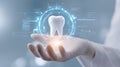 Futuristic Digital Dentistry Concept with Tooth Royalty Free Stock Photo