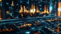 Futuristic digital display with data visualizations Royalty Free Stock Photo