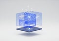 Futuristic digital display featuring translucent blue Royalty Free Stock Photo