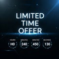 Limited Time Offer with Countdown Timer - Futuristic Digital Display Royalty Free Stock Photo