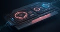 Futuristic Digital Interface with Glowing HUD Elements Royalty Free Stock Photo