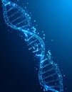 Futuristic Digital DNA Helix and Genetic Code Royalty Free Stock Photo