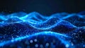Futuristic Digital Energy Wave with Glowing Particles Royalty Free Stock Photo