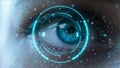 Futuristic Digital Eye with Advanced Scanning Interface Elements Royalty Free Stock Photo