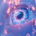 Futuristic Digital Eye With Glowing Data Particles And Abstract Connections Royalty Free Stock Photo