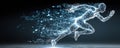 Futuristic digital figure running representing artificial intelligence and technology Royalty Free Stock Photo