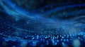 Futuristic digital flow illuminates innovation serene blue data stream background design Royalty Free Stock Photo