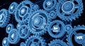 Futuristic Digital Gears Interlocking, Representing Business Processes and Technology Integration Royalty Free Stock Photo