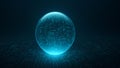 futuristic digital glass sphere with glowing circuit patterns representing digital assets technology and data network concept Royalty Free Stock Photo