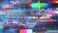 Futuristic Digital Glitch Abstract Background with Data Waves Royalty Free Stock Photo