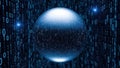 Futuristic digital globe amidst binary code Royalty Free Stock Photo