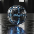 Futuristic Digital Globe with Blue Circuitry Royalty Free Stock Photo