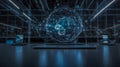 Futuristic Digital Globe with a Network of Connections Royalty Free Stock Photo