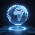 Holographic Global Network Visualization for Blockchain and Digital Connectivity Royalty Free Stock Photo