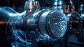 Industrial internet of things monitoring system managing a pipeline Royalty Free Stock Photo