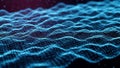 Futuristic digital of a glowing blue abstract wave pattern with interconnected nodes Royalty Free Stock Photo