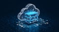 Futuristic Data Storage Cloud Computing Graphic AI Generate Royalty Free Stock Photo