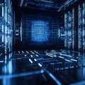 Futuristic Digital Grid Environment Royalty Free Stock Photo